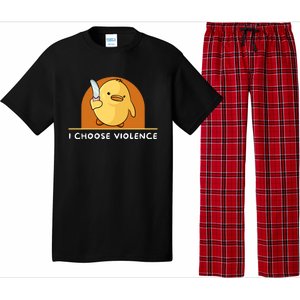 I Choose Violence Funny Duck With Knife Pajama Set