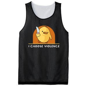 I Choose Violence Funny Duck With Knife Mesh Reversible Basketball Jersey Tank