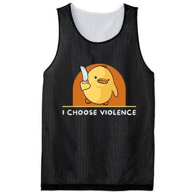 I Choose Violence Funny Duck With Knife Mesh Reversible Basketball Jersey Tank