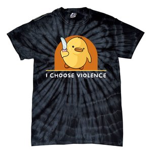 I Choose Violence Funny Duck With Knife Tie-Dye T-Shirt