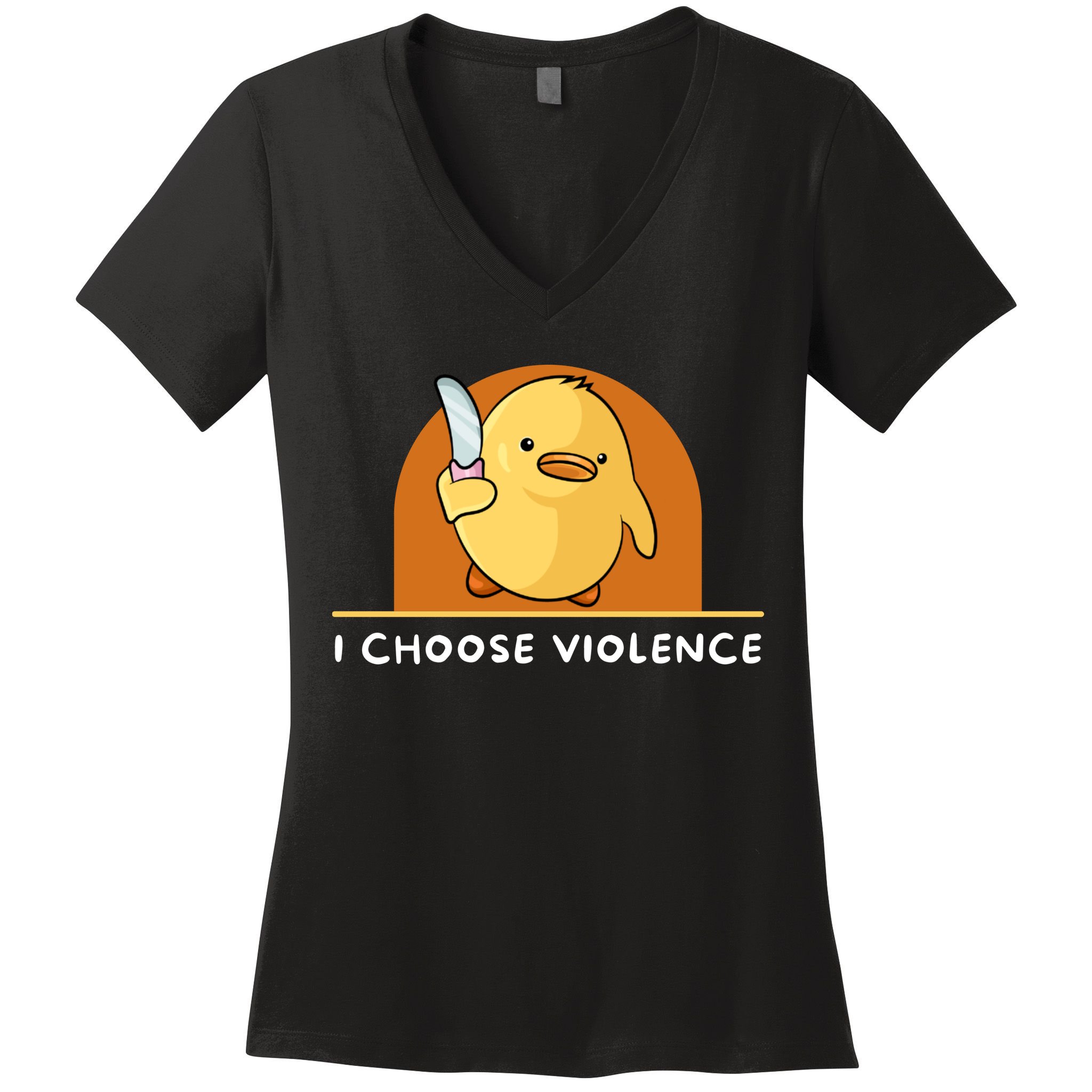 I Choose Violence Funny Duck With Knife Women's V-Neck T-Shirt