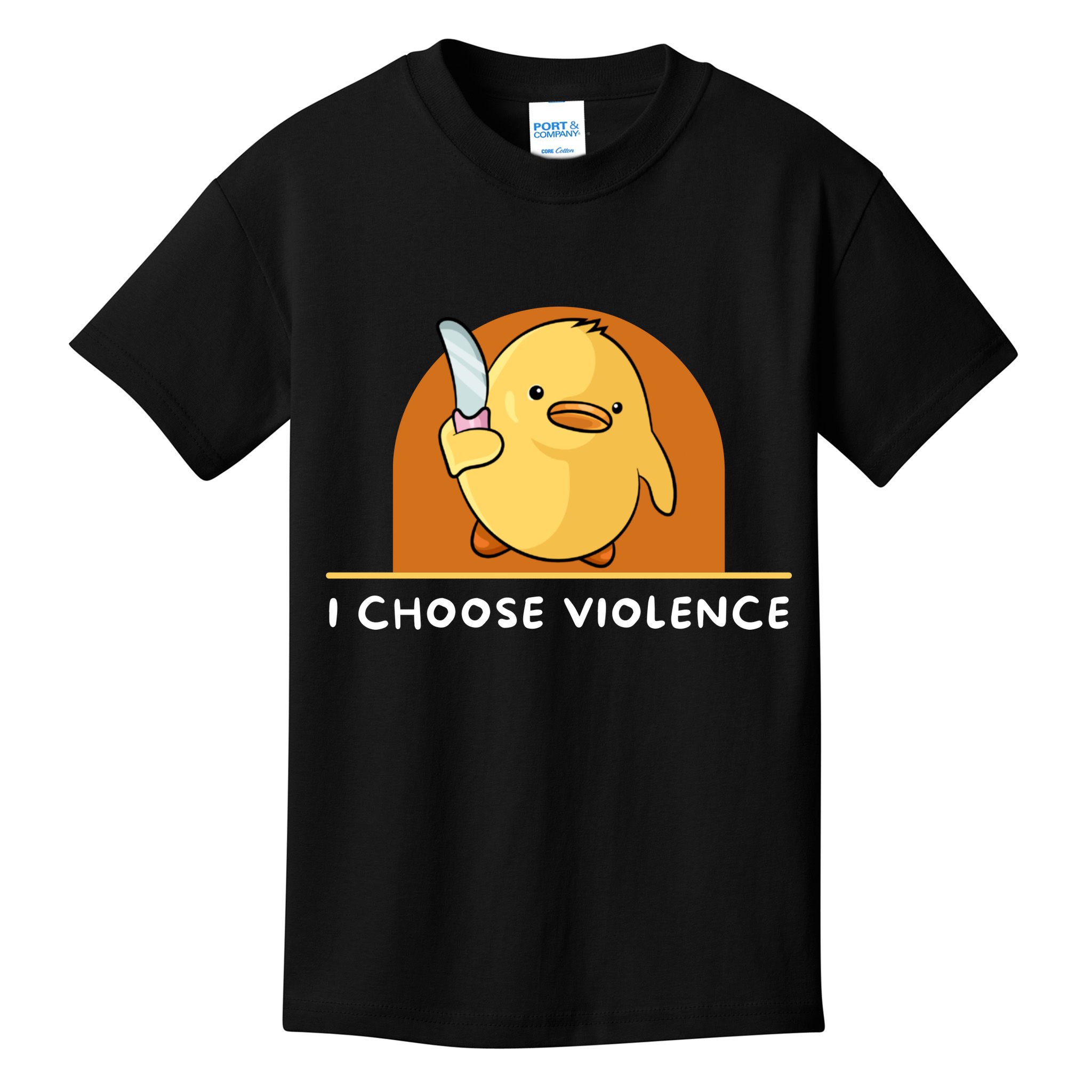I Choose Violence Funny Duck With Knife Kids T-Shirt