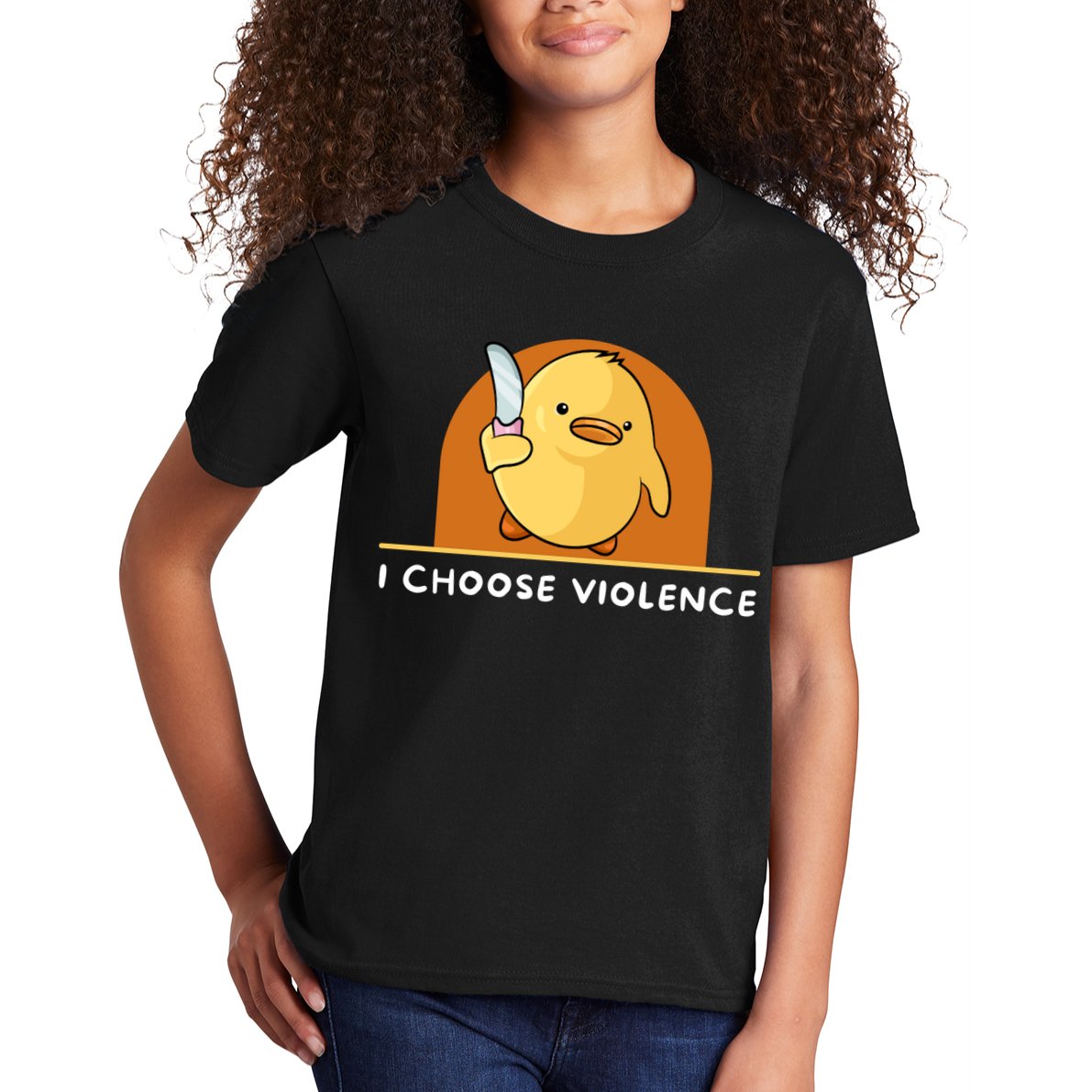I Choose Violence Funny Duck With Knife Kids T-Shirt