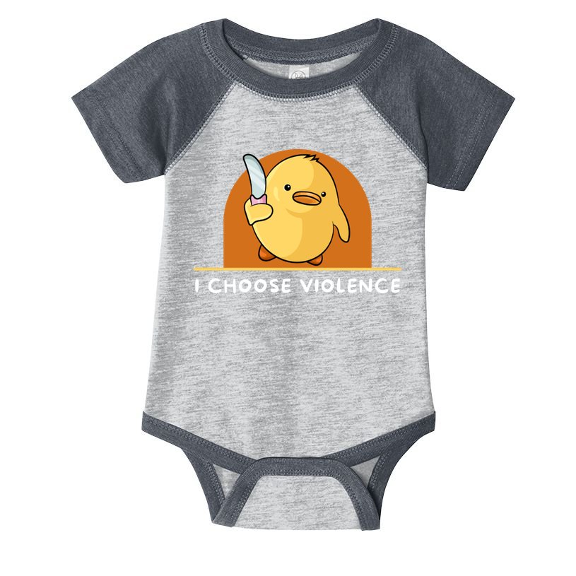 I Choose Violence Funny Duck With Knife Infant Baby Jersey Bodysuit
