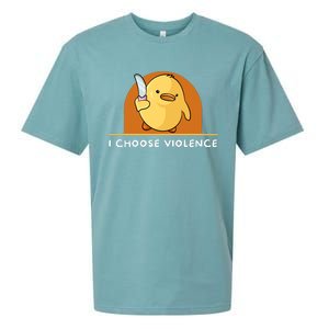 I Choose Violence Funny Duck With Knife Sueded Cloud Jersey T-Shirt