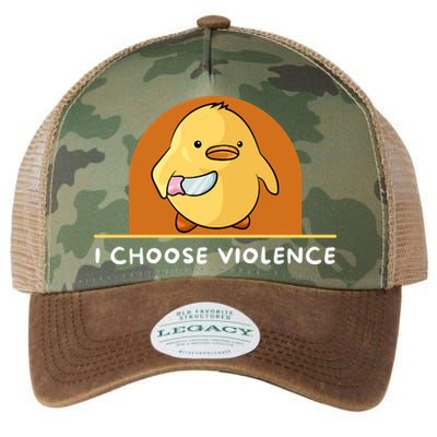 I Choose Violence Funny Duck With Knife Legacy Tie Dye Trucker Hat