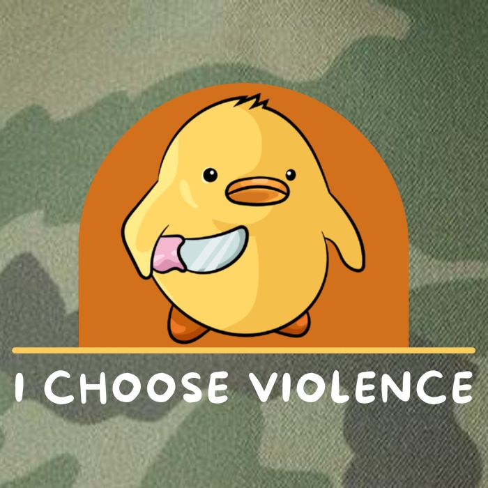 I Choose Violence Funny Duck With Knife Legacy Tie Dye Trucker Hat