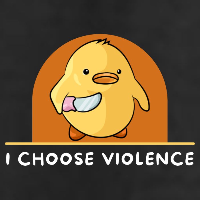 I Choose Violence Funny Duck With Knife Cool Comfort Performance Bucket Hat