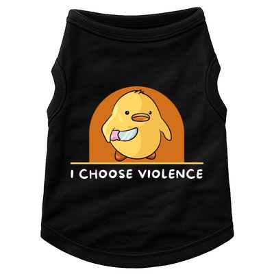 I Choose Violence Funny Duck With Knife Doggie Tank