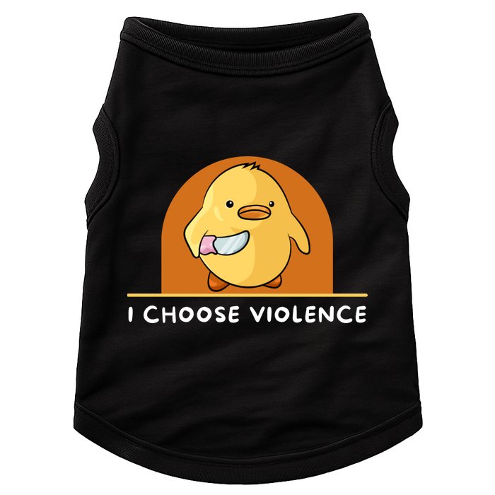 I Choose Violence Funny Duck With Knife Doggie Tank