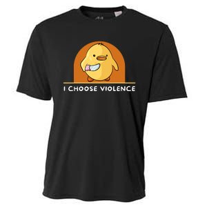 I Choose Violence Funny Duck With Knife Cooling Performance Crew T-Shirt