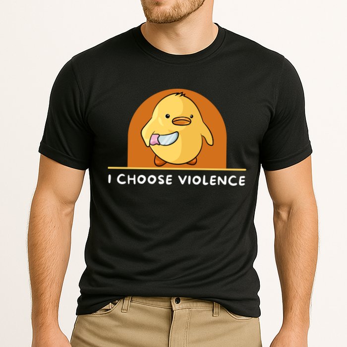 I Choose Violence Funny Duck With Knife Performance Shirt
