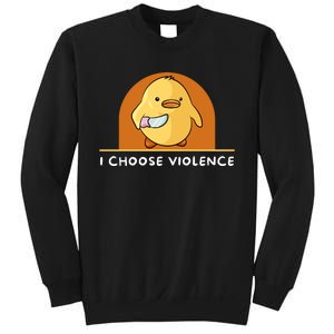 I Choose Violence Funny Duck With Knife Sweatshirt