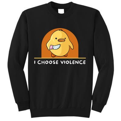 I Choose Violence Funny Duck With Knife Sweatshirt