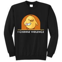 I Choose Violence Funny Duck With Knife Sweatshirt