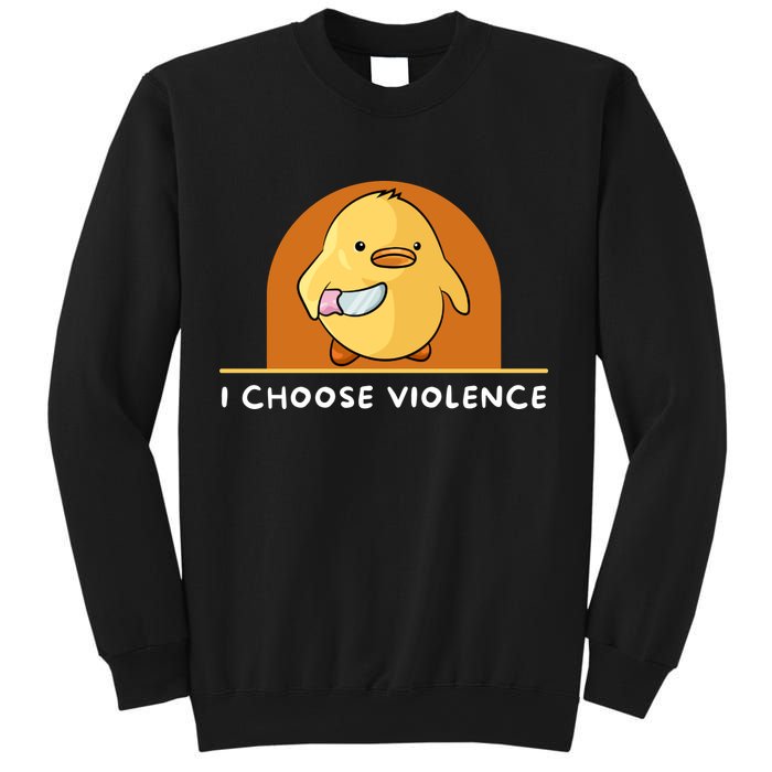 I Choose Violence Funny Duck With Knife Sweatshirt