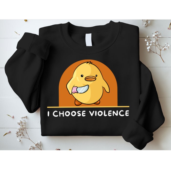 I Choose Violence Funny Duck With Knife Sweatshirt