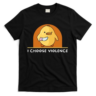 I Choose Violence Funny Duck With Knife T-Shirt