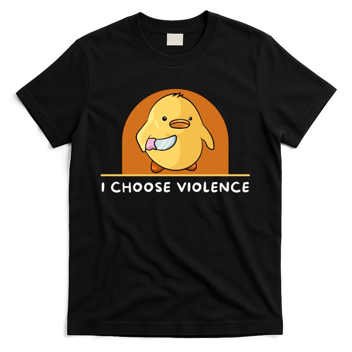 I Choose Violence Funny Duck With Knife T-Shirt