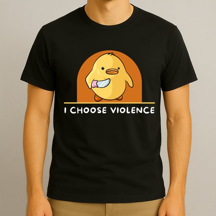 I Choose Violence Funny Duck With Knife T-Shirt