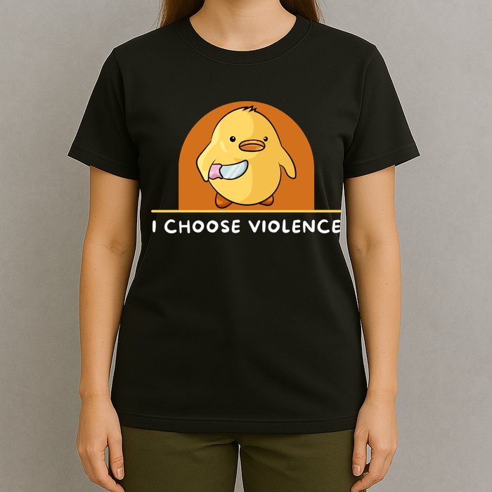 I Choose Violence Funny Duck With Knife T-Shirt