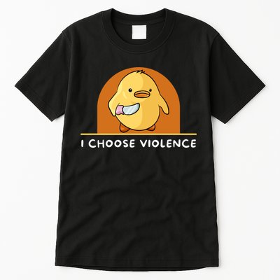 I Choose Violence Funny Duck With Knife Tall T-Shirt