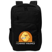 I Choose Violence Funny Duck With Knife Impact Tech Backpack