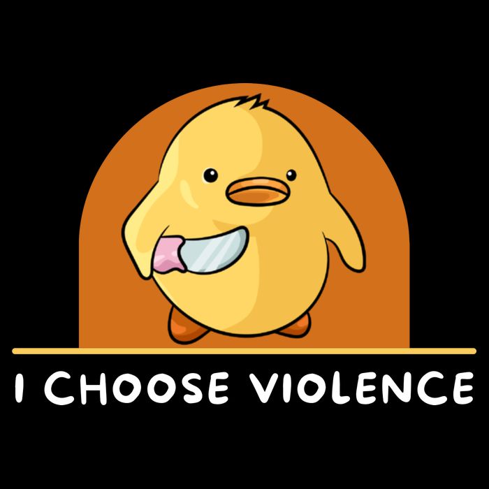 I Choose Violence Funny Duck With Knife 7-Panel Snapback Hat