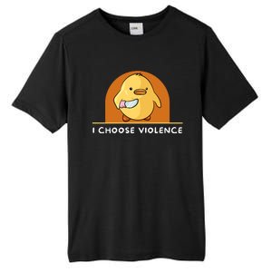 I Choose Violence Funny Duck With Knife Tall Fusion ChromaSoft Performance T-Shirt