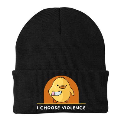 I Choose Violence Funny Duck With Knife Beanie