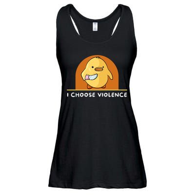I Choose Violence Funny Duck With Knife Ladies Essential Flowy Tank