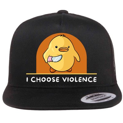 I Choose Violence Funny Duck With Knife Flatbill Hat