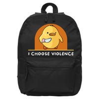 I Choose Violence Funny Duck With Knife 16 in Basic Backpack