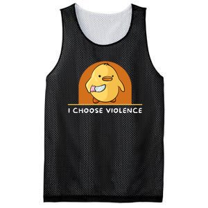 I Choose Violence Funny Duck With Knife Mesh Reversible Basketball Jersey Tank