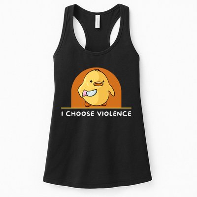 I Choose Violence Funny Duck With Knife Womens Tank Top