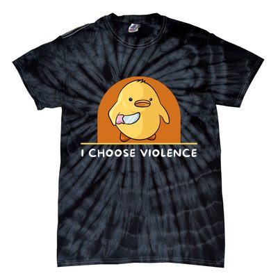 I Choose Violence Funny Duck With Knife Tie-Dye T-Shirt