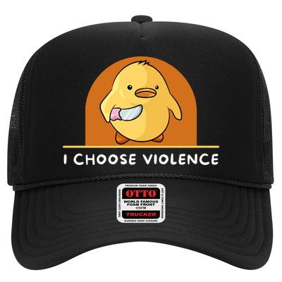 I Choose Violence Funny Duck With Knife Trucker Hat