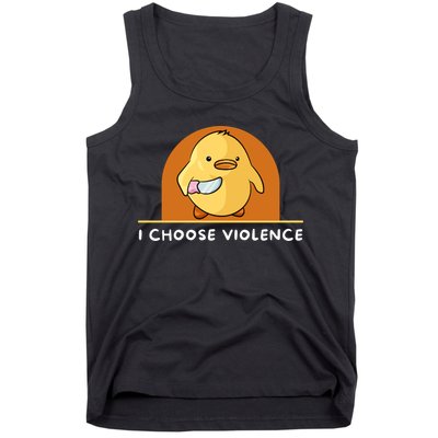 I Choose Violence Funny Duck With Knife Tank Top