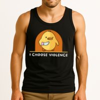 I Choose Violence Funny Duck With Knife Tank Top