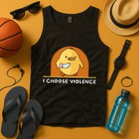 I Choose Violence Funny Duck With Knife Tank Top