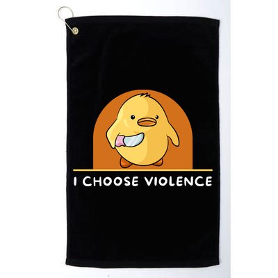 I Choose Violence Funny Duck With Knife Golf Towel