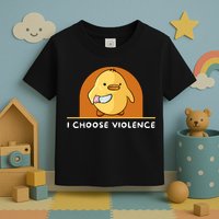 I Choose Violence Funny Duck With Knife Toddler T-Shirt