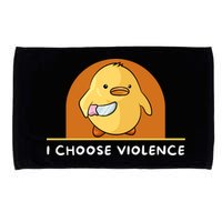 I Choose Violence Funny Duck With Knife Microfiber Hand Towel