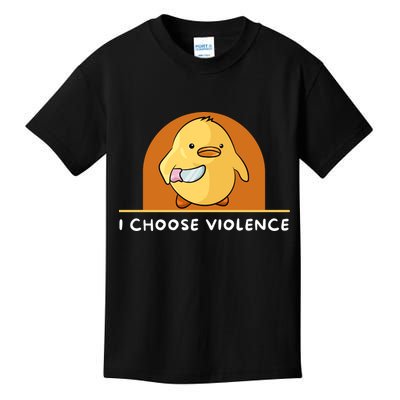 I Choose Violence Funny Duck With Knife Kids T-Shirt