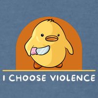 I Choose Violence Funny Duck With Knife Garment-Dyed Sweatshirt