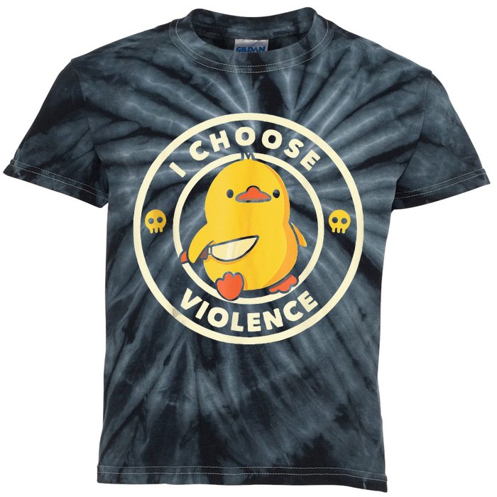 I Choose Violence Funny Duck Holding Knife  Kids Tie-Dye T-Shirt