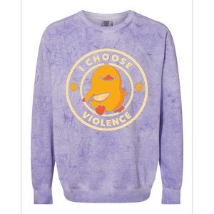 I Choose Violence Duck Colorblast Crewneck Sweatshirt