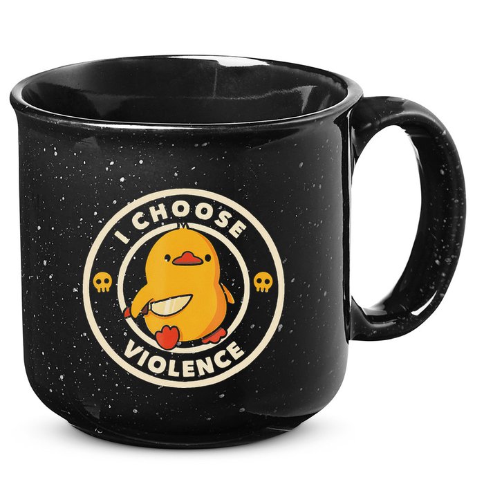 I Choose Violence Funny Duck 15oz Campfire Ceramic Mug