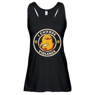 I Choose Violence Funny Duck Ladies Essential Flowy Tank