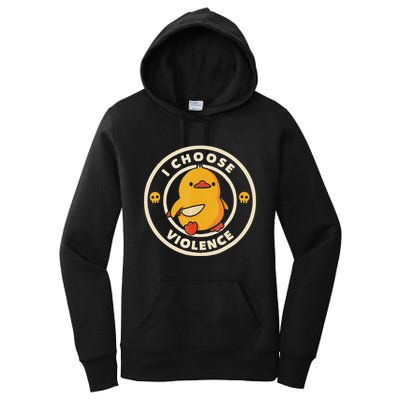 I Choose Violence Funny Duck Women's Pullover Hoodie